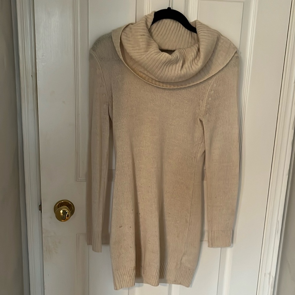Sweater Dress Beige Fitted